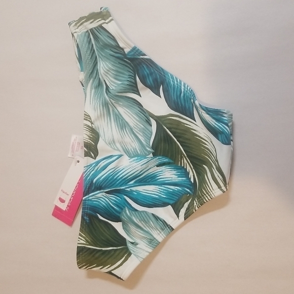 Xhilaration Bikini Bottoms Hipster Swim Palm Green - Picture 4 of 7